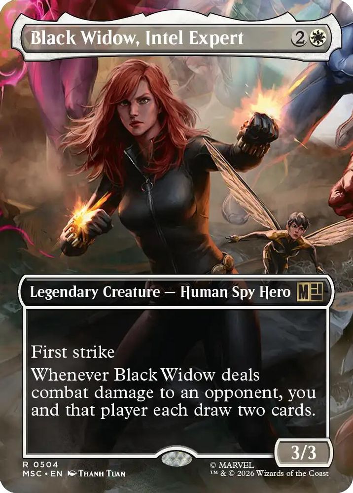 Black Widow, Intel Expert (Borderless) 504 Commander: Marvel Super Heroes Magic: The Gathering Foil