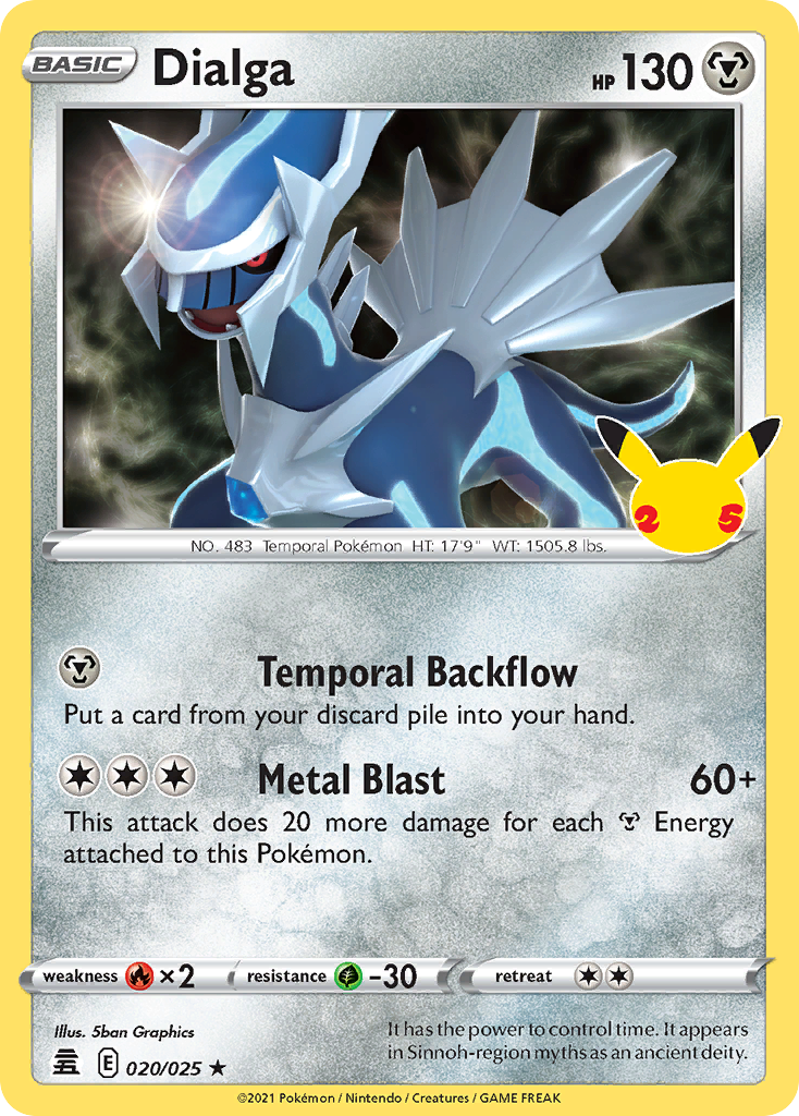 Dialga 020/025 Celebrations Pokemon Holo Rare NM