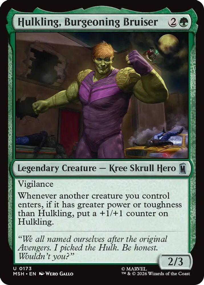 Hulkling, Burgeoning Bruiser 173 Marvel Super Heroes Magic: The Gathering Foil