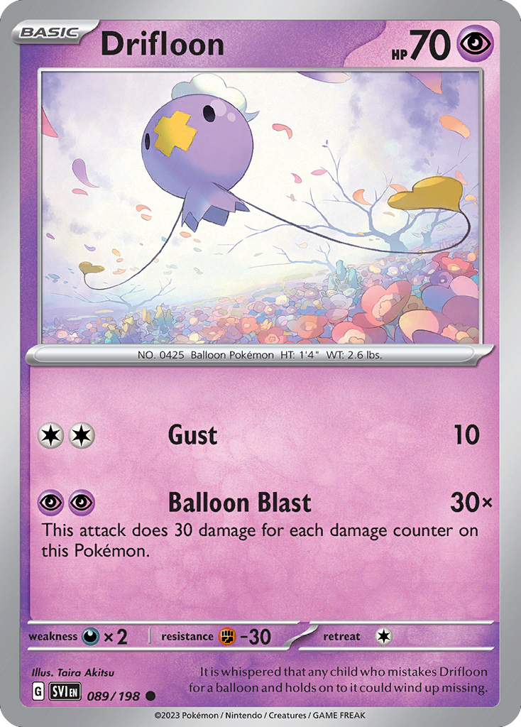 Drifloon 089/198 Scarlet & Violet Pokemon Reverse Holo