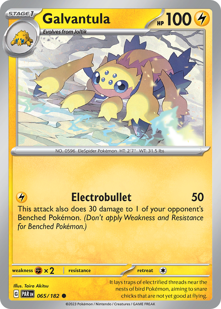 Galvantula 065/182 Paradox Rift Pokemon Reverse Holo Common NM