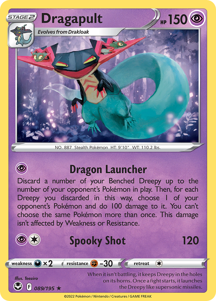 Dragapult 089/195 Silver Tempest Pokemon Holo Rare NM