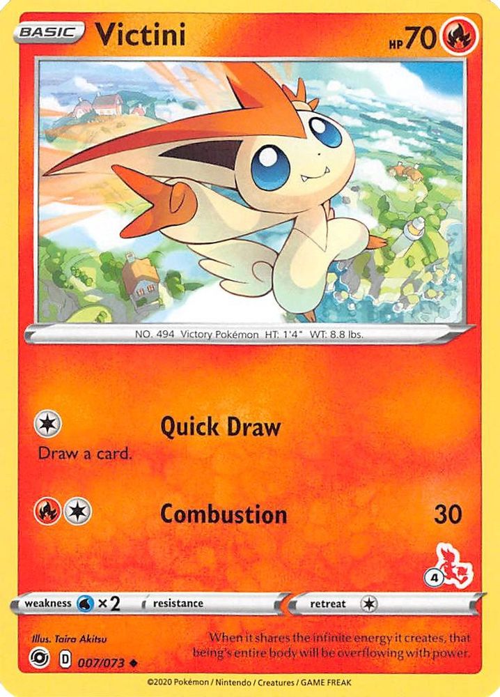 Victini (#4 Cinderace Stamped) 007/073 Battle Academy 2022 Pokemon Promo NM