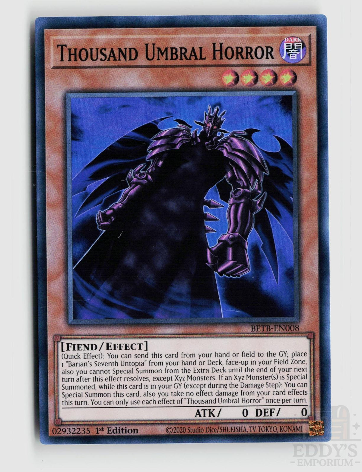 Thousand Umbral Horror BETB-EN008 Beyond the Brave Yu-Gi-Oh 1st Edition NM
