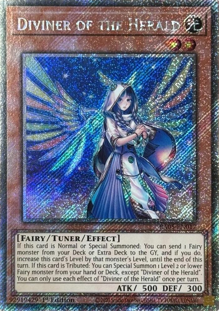 Diviner of the Herald (Platinum Secret Rare) RA05-EN017 Rarity Collection 5 Yu-Gi-Oh 1st Edition NM