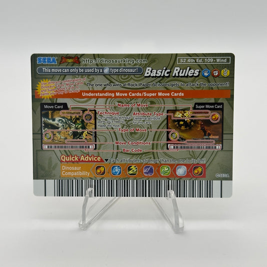 Cyclone - 109-Wind - SEGA Dinosaur King S2 4th Edition Holo