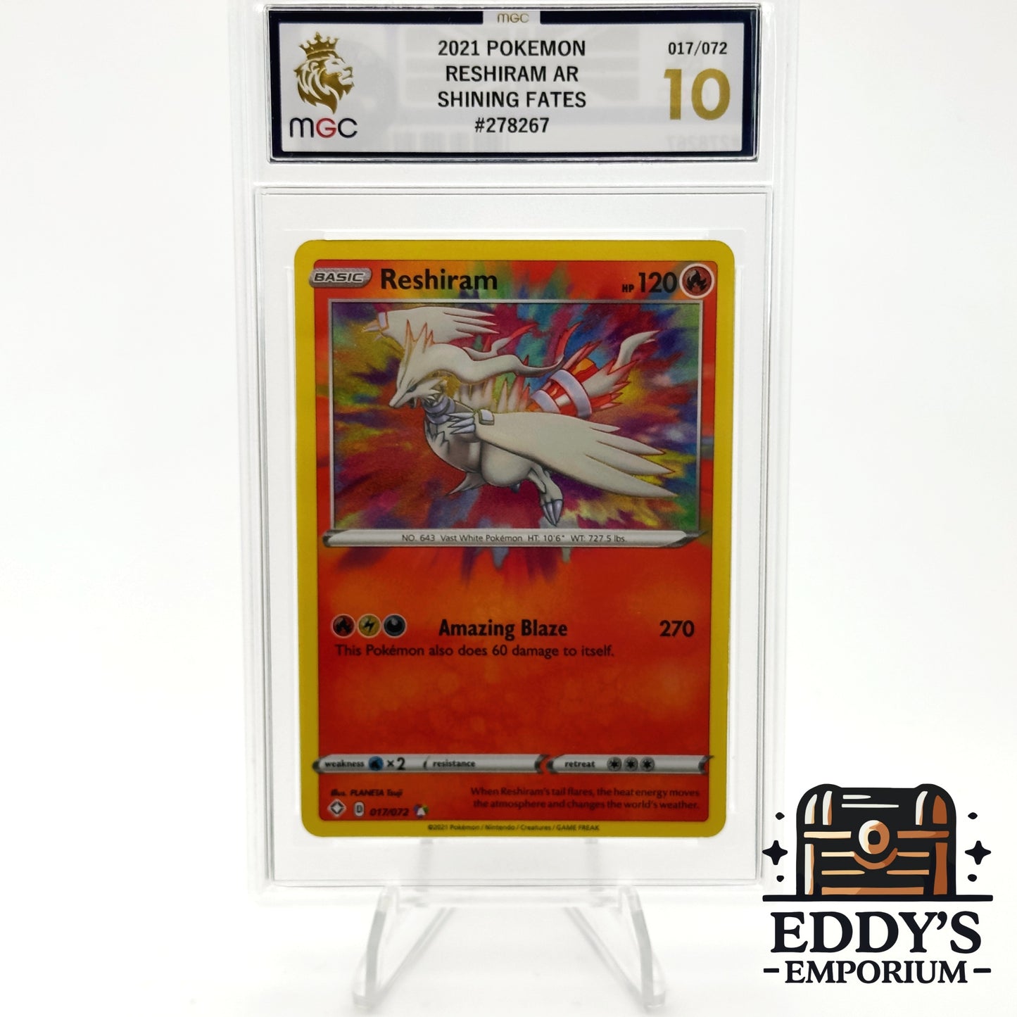 Reshiram - 017/072 - Amazing Rare - Shining Fates - MGC 10