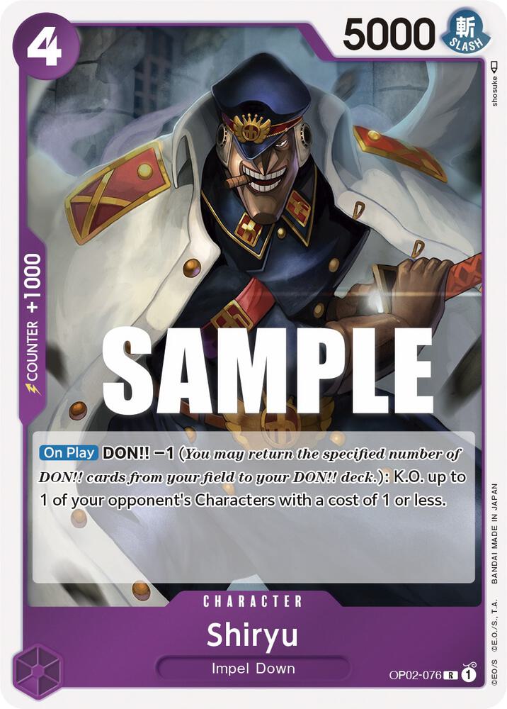 Shiryu OP02-076 Paramount War One Piece Foil Rare