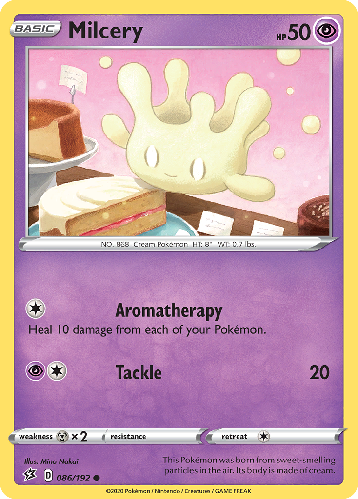 Milcery 086/192 Rebel Clash Pokemon Reverse Holo Common NM