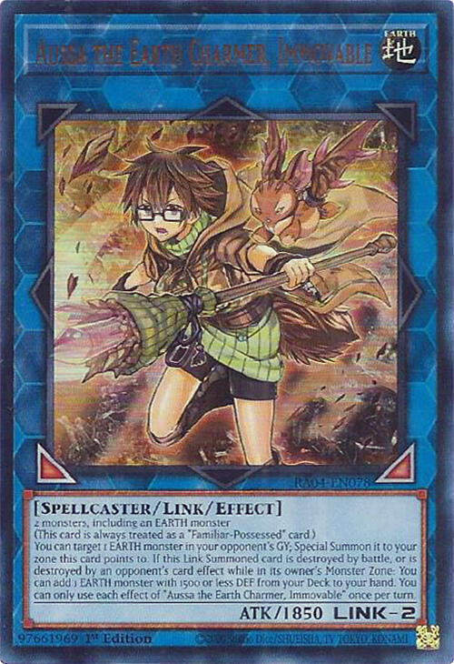Aussa the Earth Charmer, Immovable (UR) RA04-EN078 Quarter Century Stampede Yu-Gi-Oh 1st Edition NM