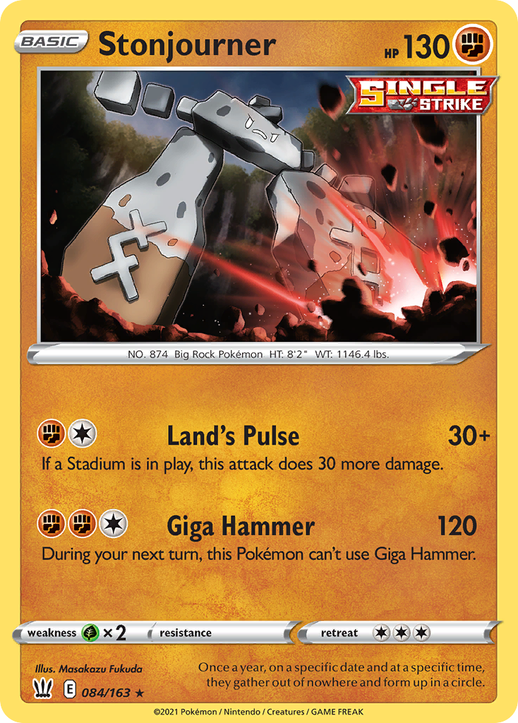 Stonjourner 084/163 Battle Styles Pokemon Rare NM