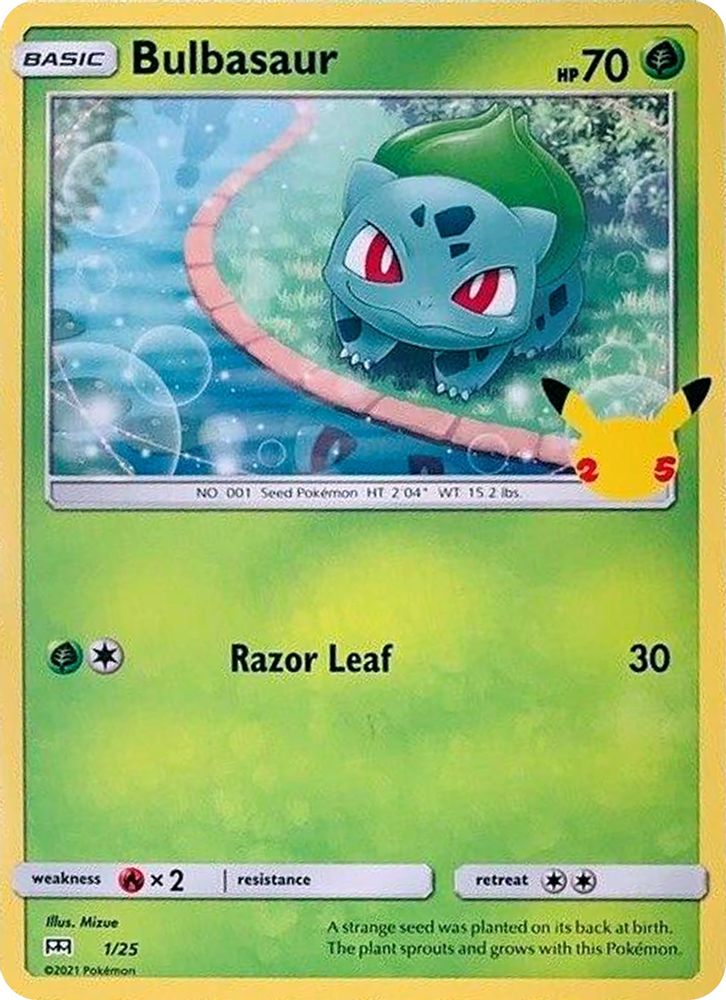 Bulbasaur 001/025 McDonald's 25th Anniversary Promos Pokemon Holo Promo