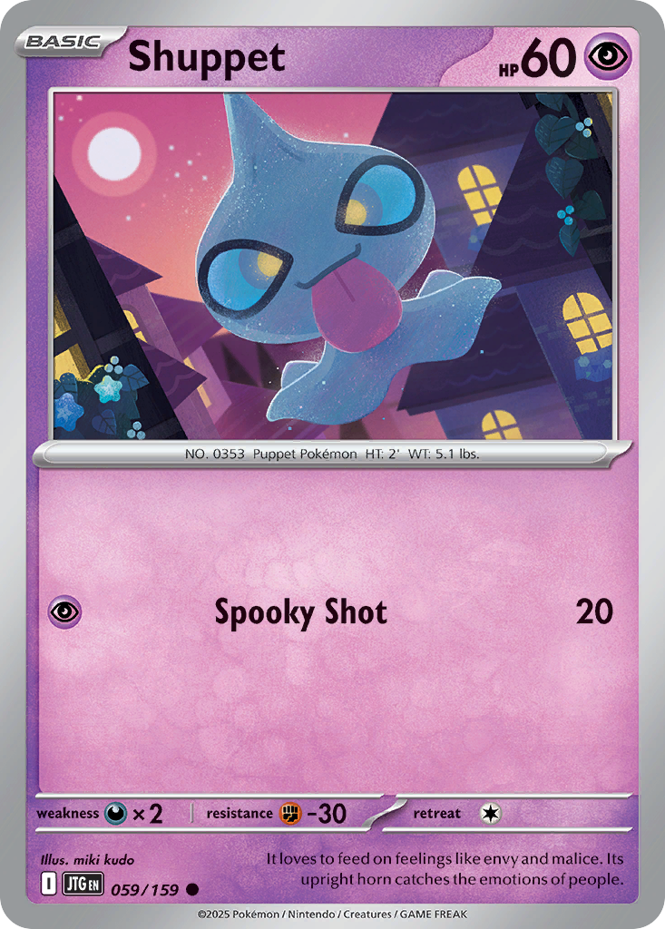 Shuppet 059/159 Journey Together Pokemon Reverse Holo Common NM