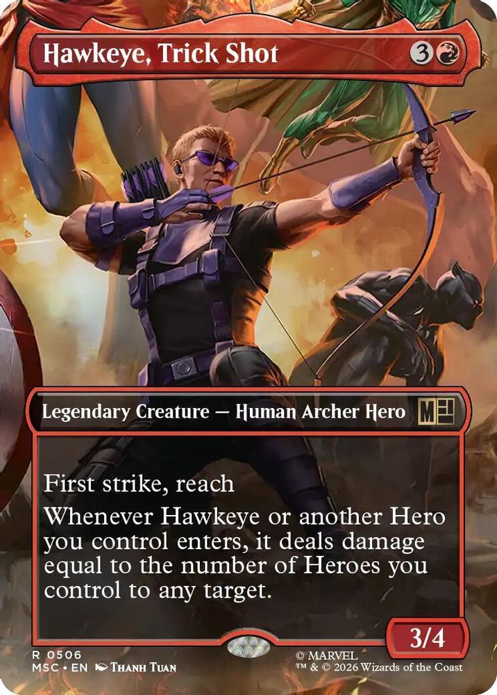 Hawkeye, Trick Shot (Borderless) 506 Commander: Marvel Super Heroes Magic: The Gathering Foil