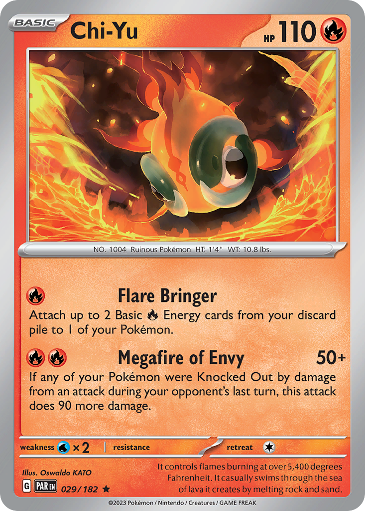 Chi-Yu 029/182 Paradox Rift Pokemon Holo Rare NM