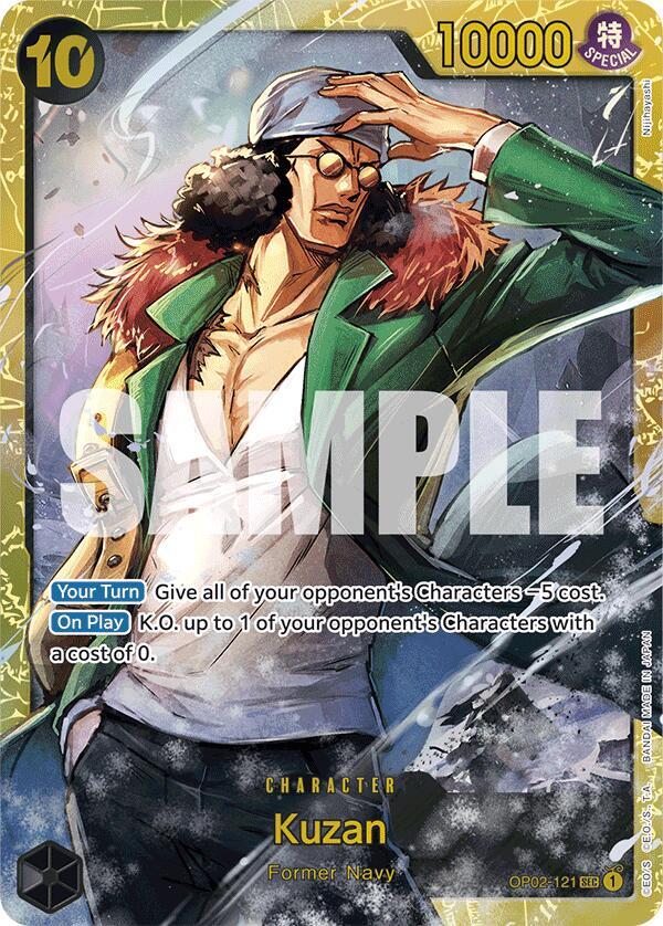 Kuzan (Reprint) OP02-121 Premium Booster -The Best- One Piece Foil Secret Rare