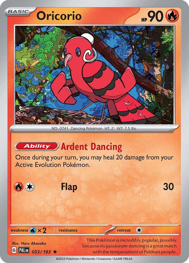 Oricorio 033/193 Paldea Evolved Pokemon Holo Rare NM