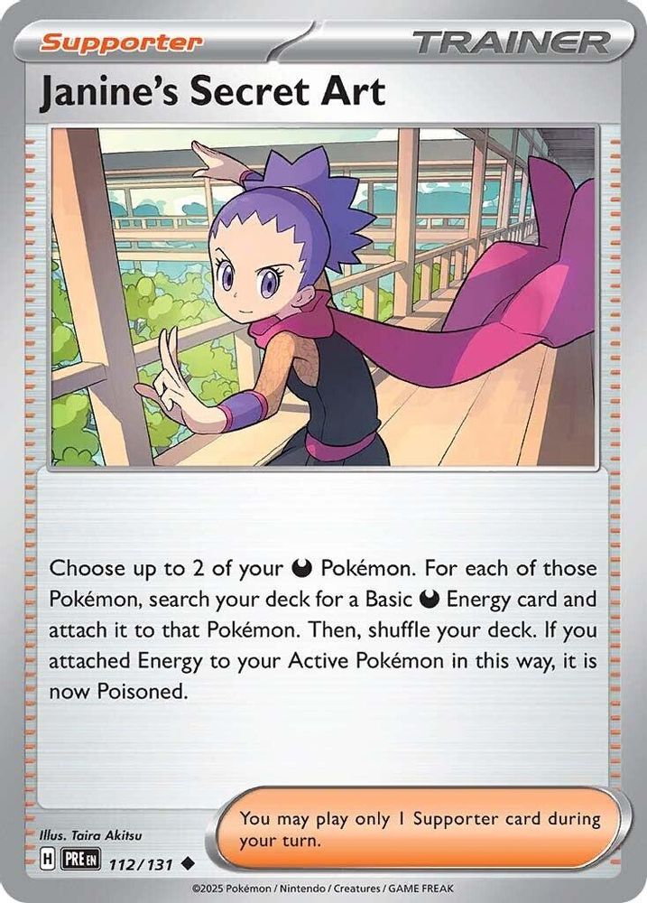 Janine's Secret Art 112/131 Prismatic Evolutions Pokemon Reverse Holo
