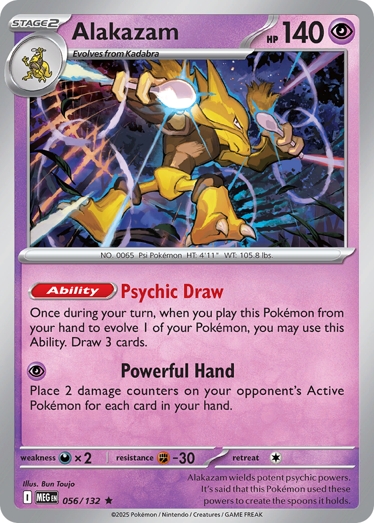 Alakazam 056/132 Mega Evolution Pokemon Holo Rare NM