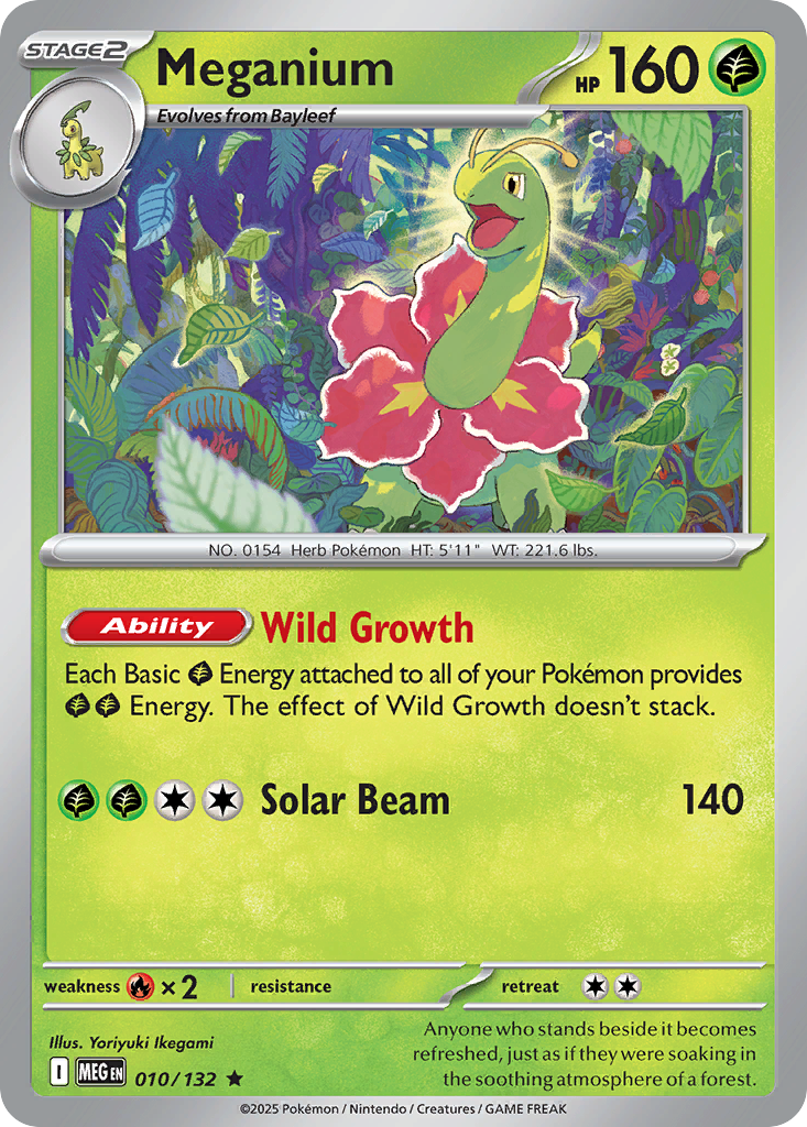 Meganium 010/132 Mega Evolution Pokemon Holo Rare NM