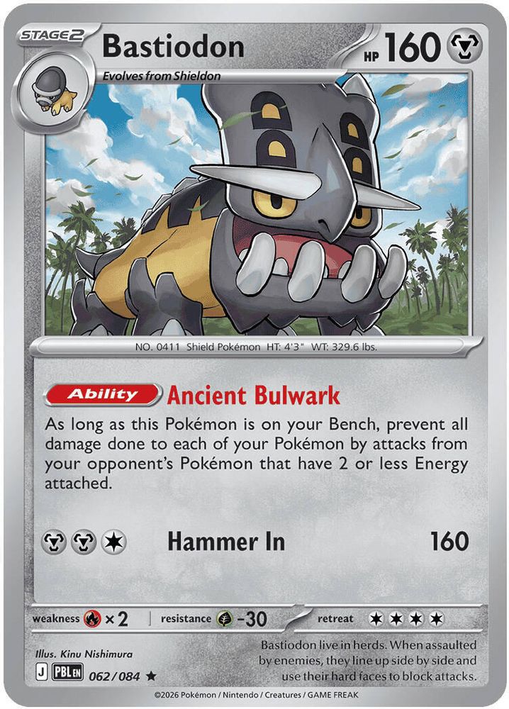 Bastiodon 062/084 Pitch Black Pokemon Reverse Holo