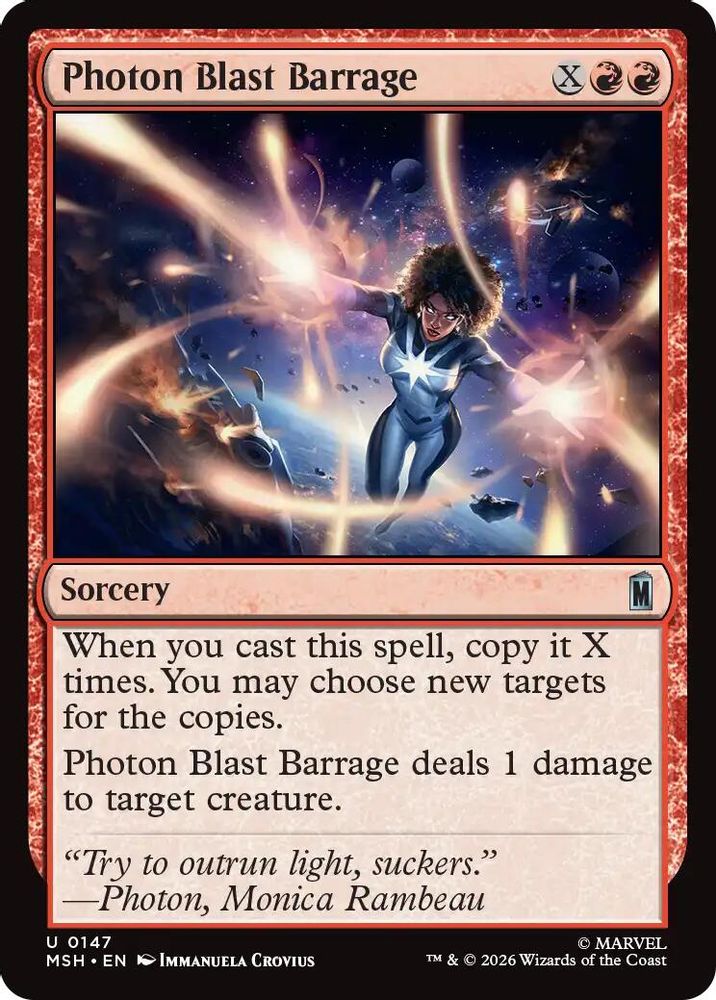 Photon Blast Barrage 147 Marvel Super Heroes Magic: The Gathering Foil Uncommon