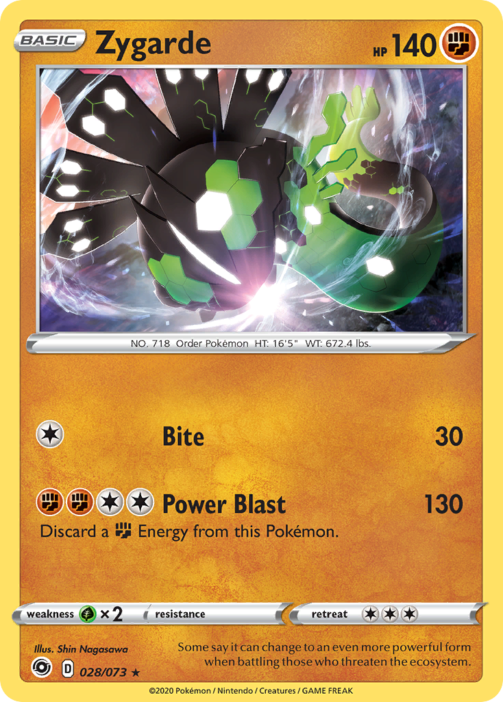 Zygarde 028/073 Champion's Path Pokemon Holo Rare NM
