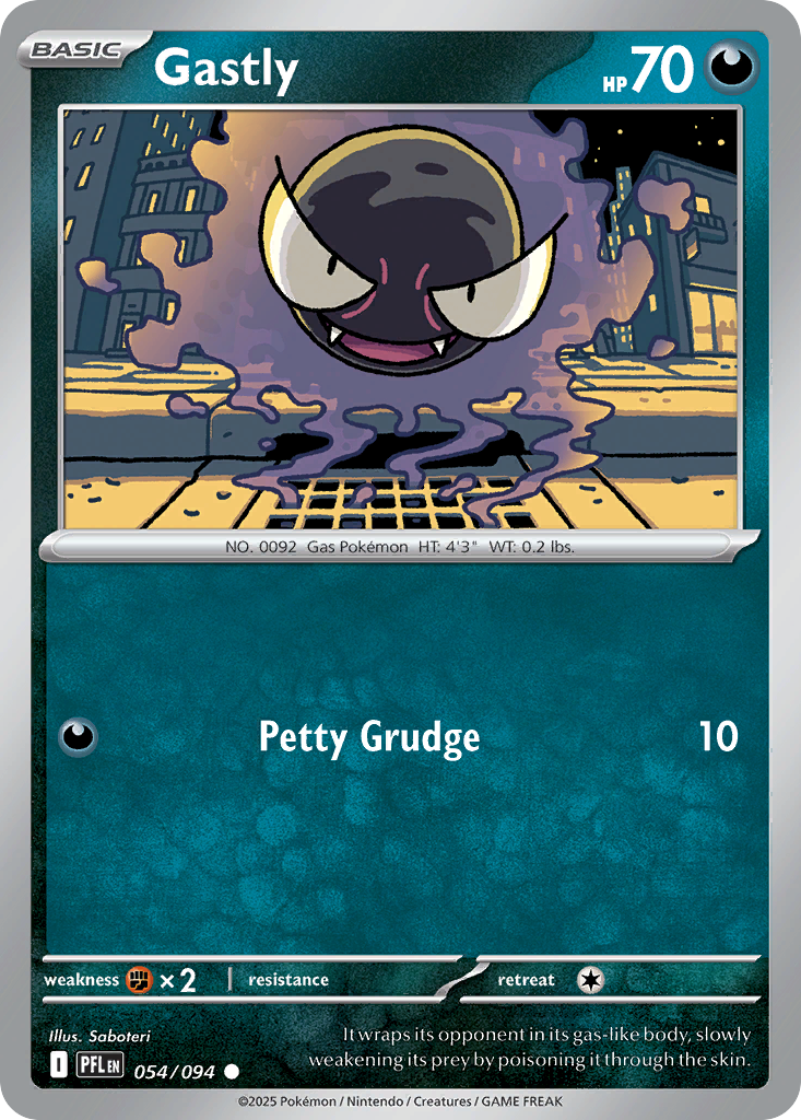 Gastly 054/094 Phantasmal Flames Pokemon Reverse Holo