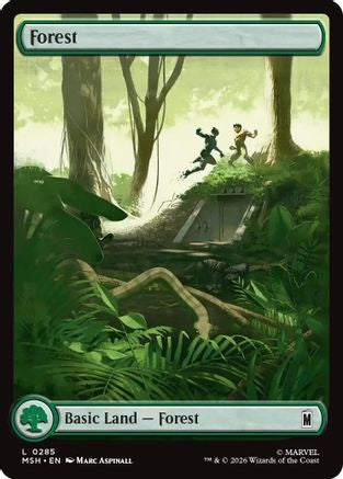 Forest (0285) 285 Magic: The Gathering Marvel Super Heroes