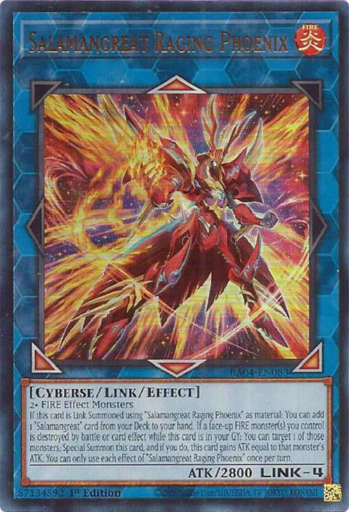 Salamangreat Raging Phoenix (UR) RA04-EN083 Quarter Century Stampede Yu-Gi-Oh 1st Edition NM