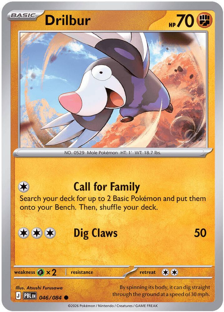 Drilbur 046/084 Pitch Black Pokemon Reverse Holo