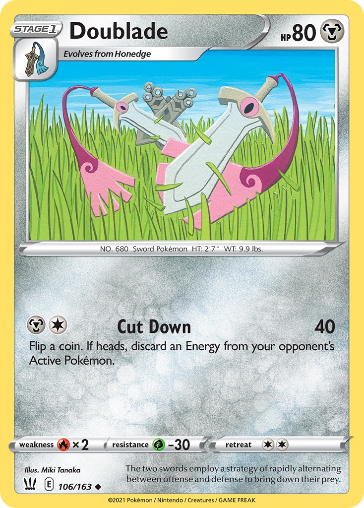 Doublade 106/163 Battle Styles Pokemon Reverse Holo Uncommon NM