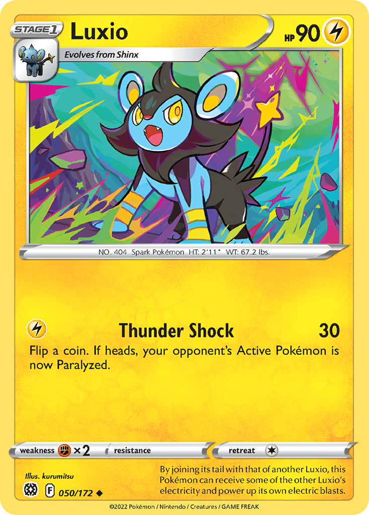 Luxio 050/172 Brilliant Stars Pokemon Reverse Holo Uncommon NM