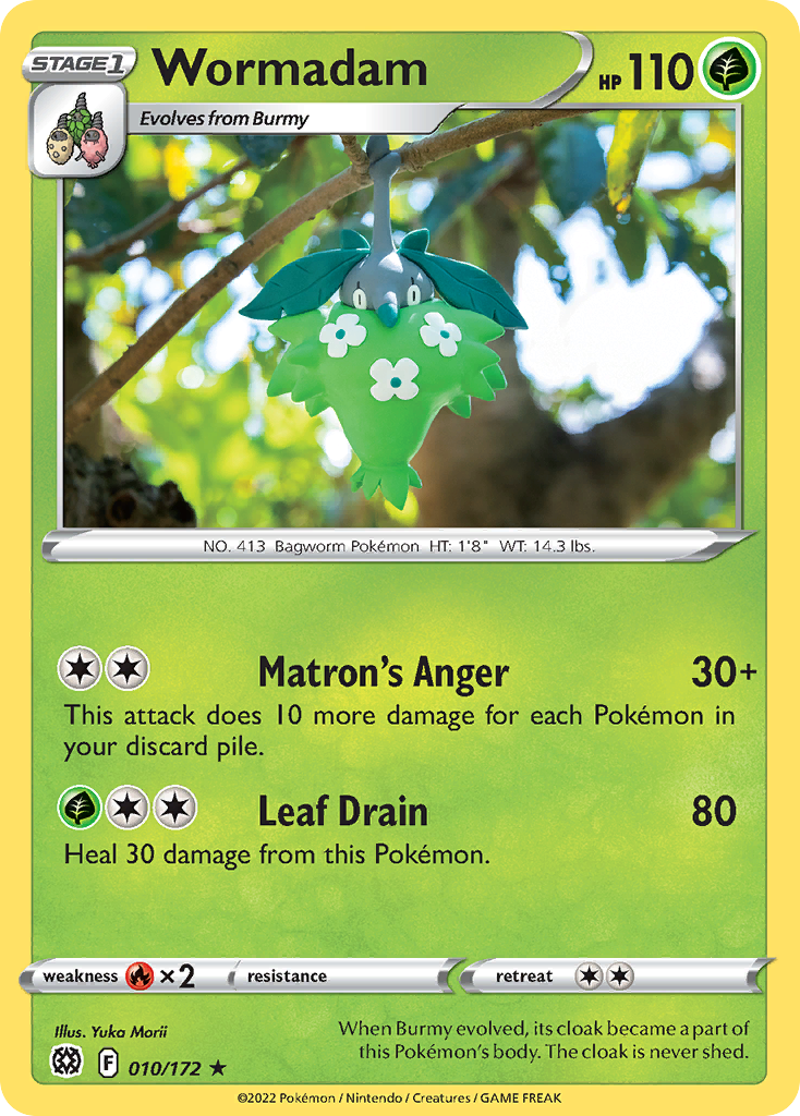 Wormadam 010/172 Brilliant Stars Pokemon Reverse Holo Rare NM