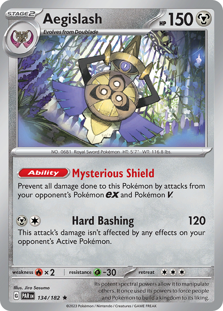 Aegislash 134/182 Paradox Rift Pokemon Reverse Holo Rare NM