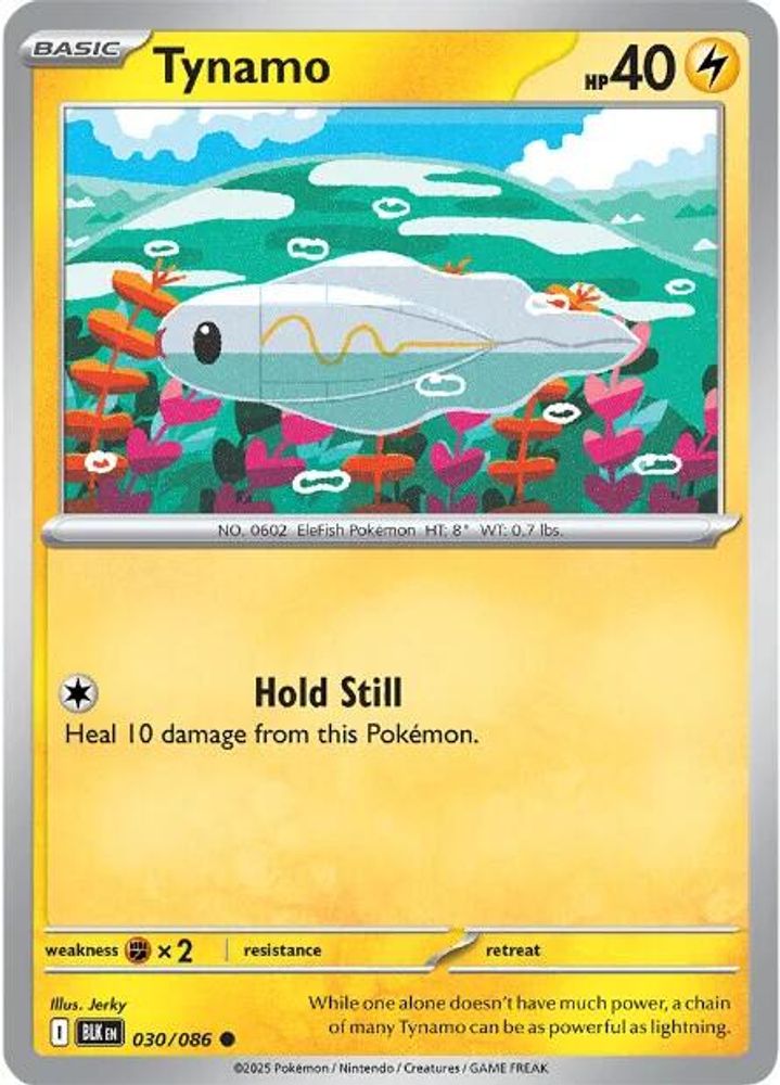 Tynamo 030/086 Black Bolt Pokemon Reverse Holo Common NM