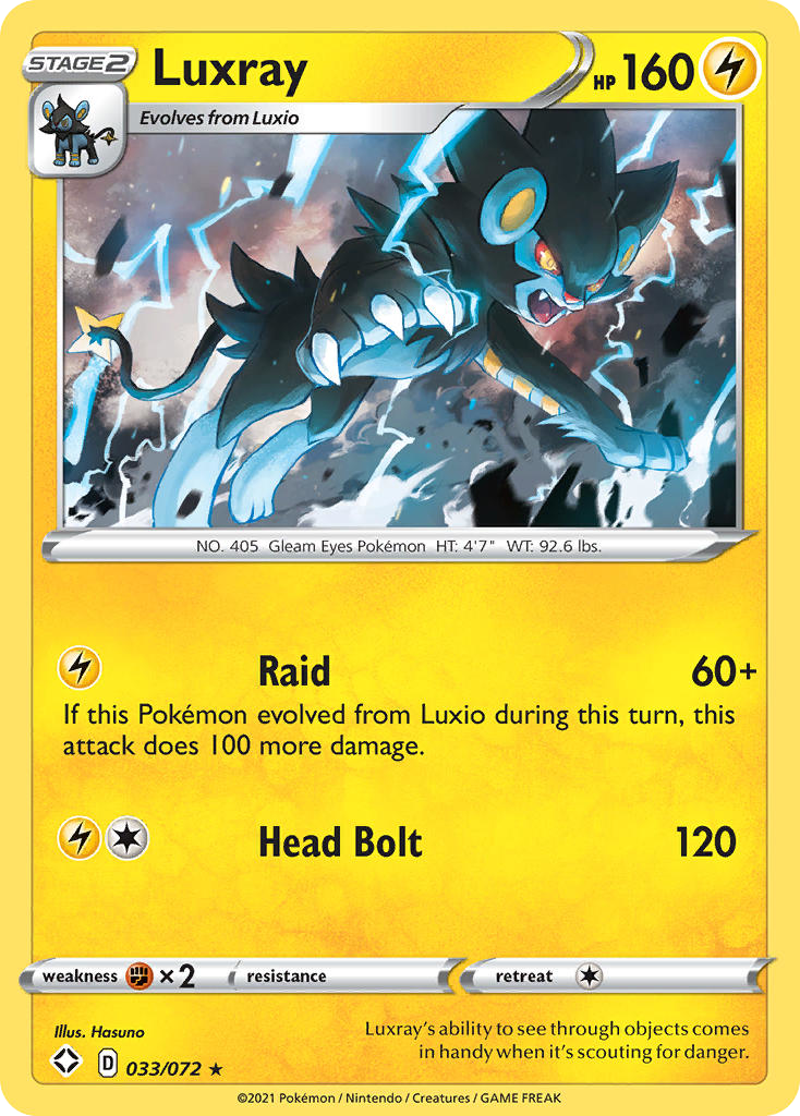Luxray 033/072 Shining Fates Pokemon Holo Rare NM