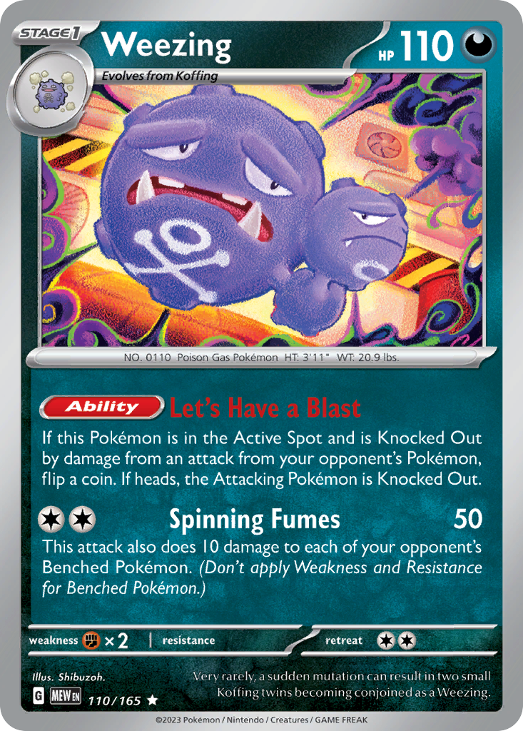 Weezing 110/165 151 Pokemon Holo Rare NM