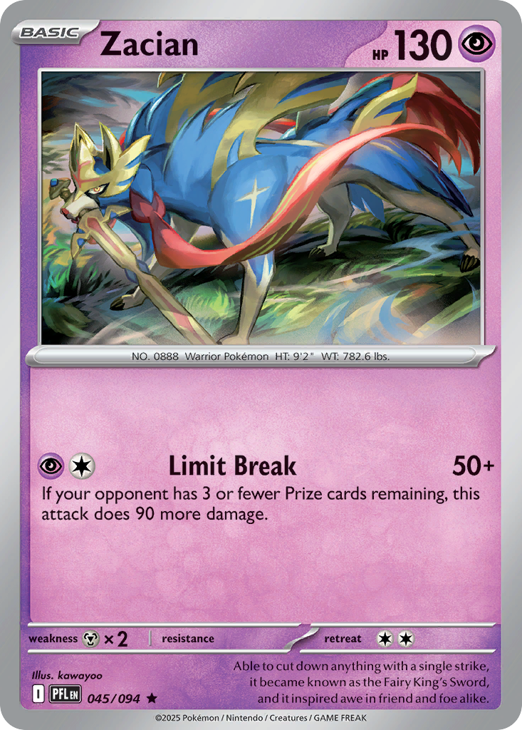 Zacian 045/094 Phantasmal Flames Pokemon Reverse Holo