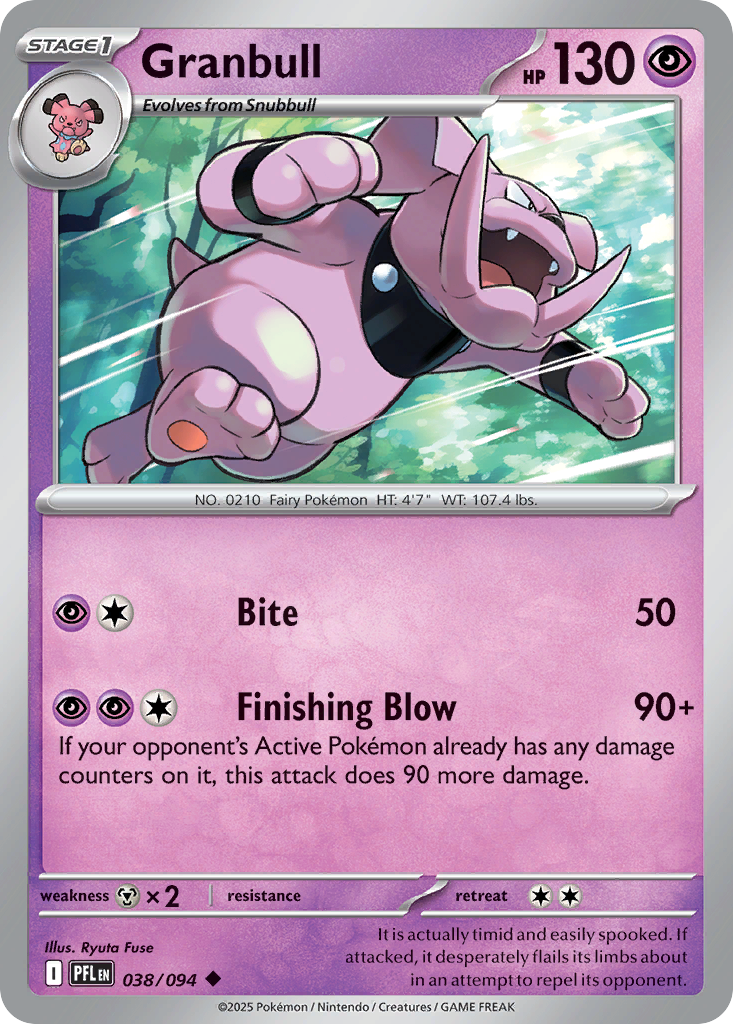 Granbull 038/094 Phantasmal Flames Pokemon Reverse Holo