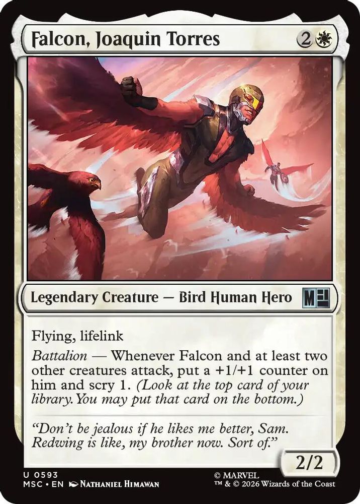 Falcon, Joaquin Torres 593 Commander: Marvel Super Heroes Magic: The Gathering Foil