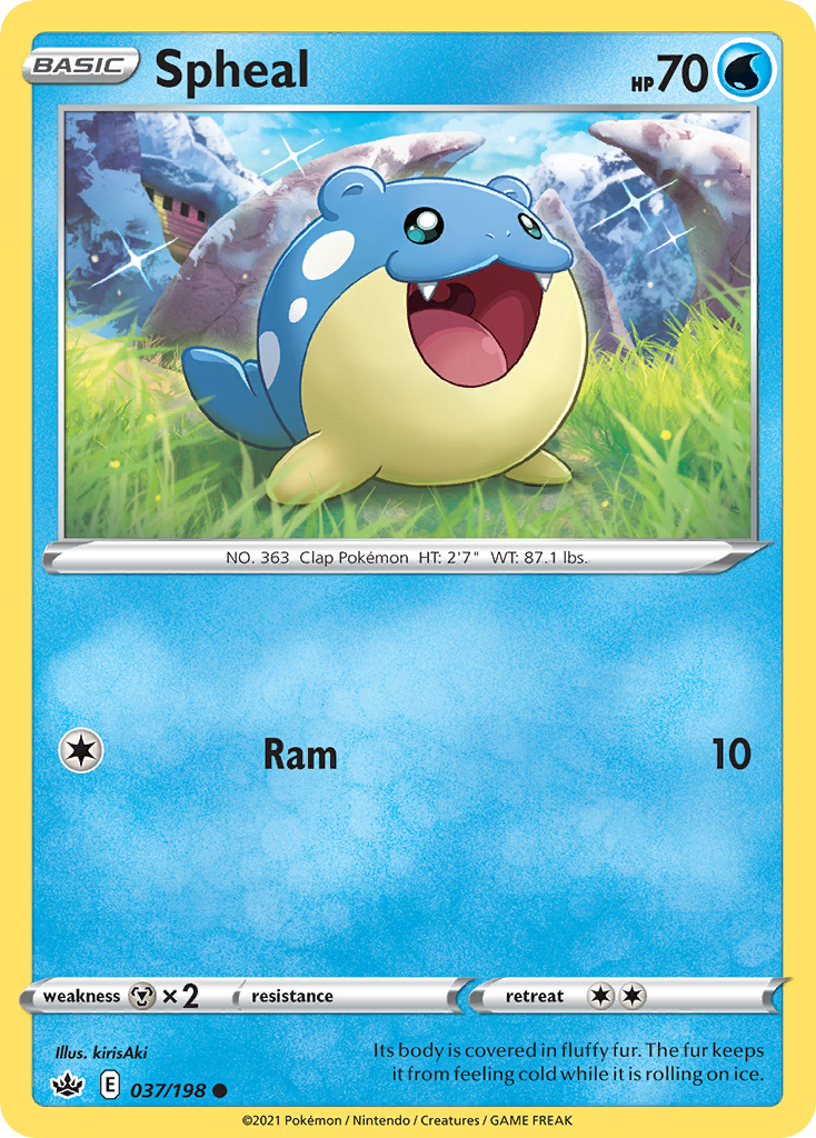 Spheal 037/198 Chilling Reign Pokemon Reverse Holo Common NM