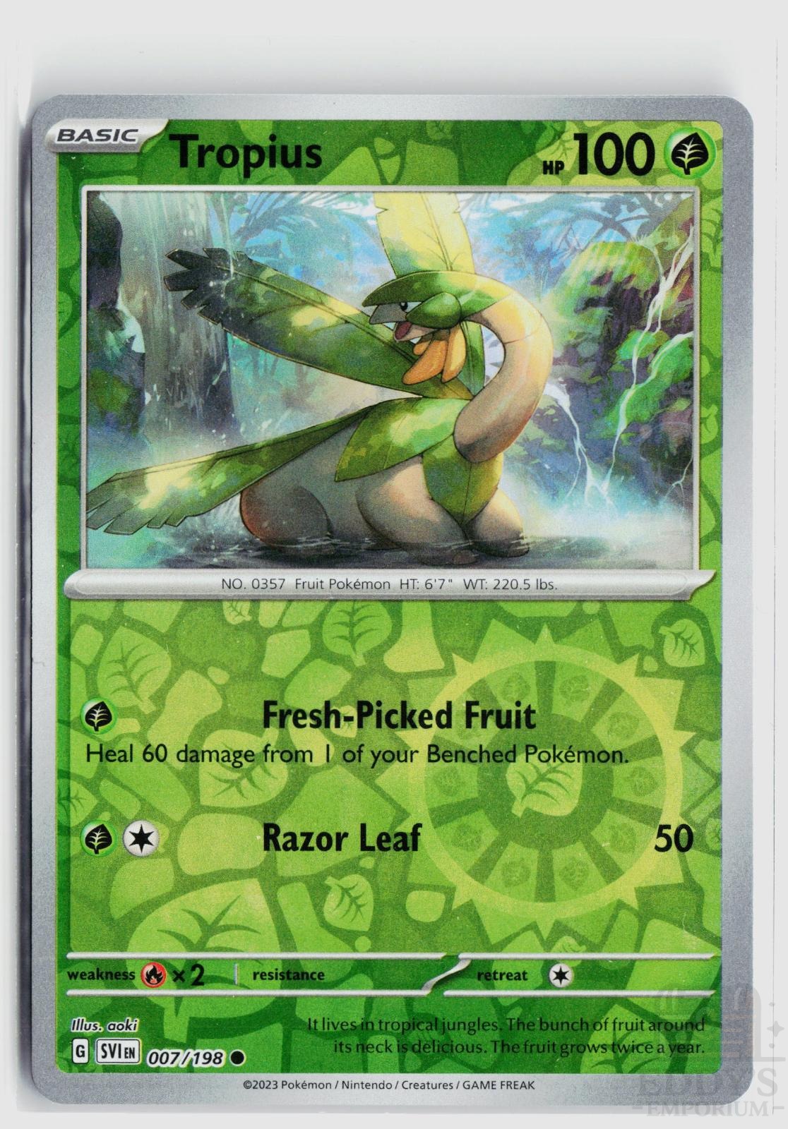 Tropius 007/198 Scarlet & Violet Pokemon Reverse Holo Common NM