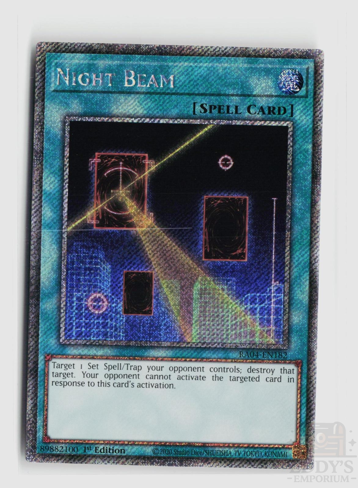Night Beam (Platinum Secret Rare) RA04-EN182 Quarter Century Stampede Yu-Gi-Oh 1st Edition NM