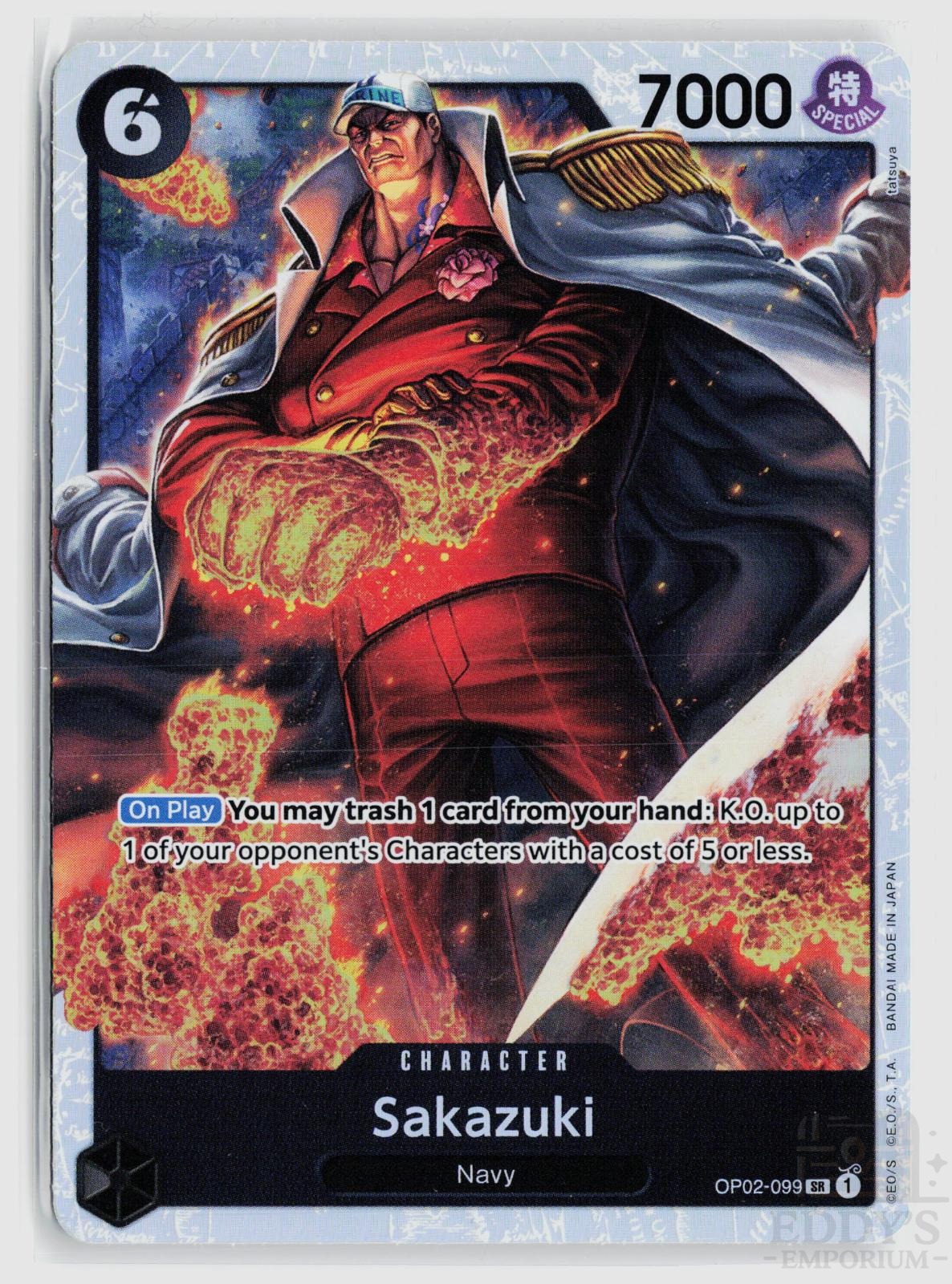 Sakazuki (Reprint) OP02-099 Premium Booster -The Best- One Piece Foil Super Rare