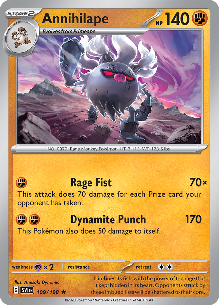 Annihilape 109/198 Scarlet & Violet Pokemon Holo Rare NM