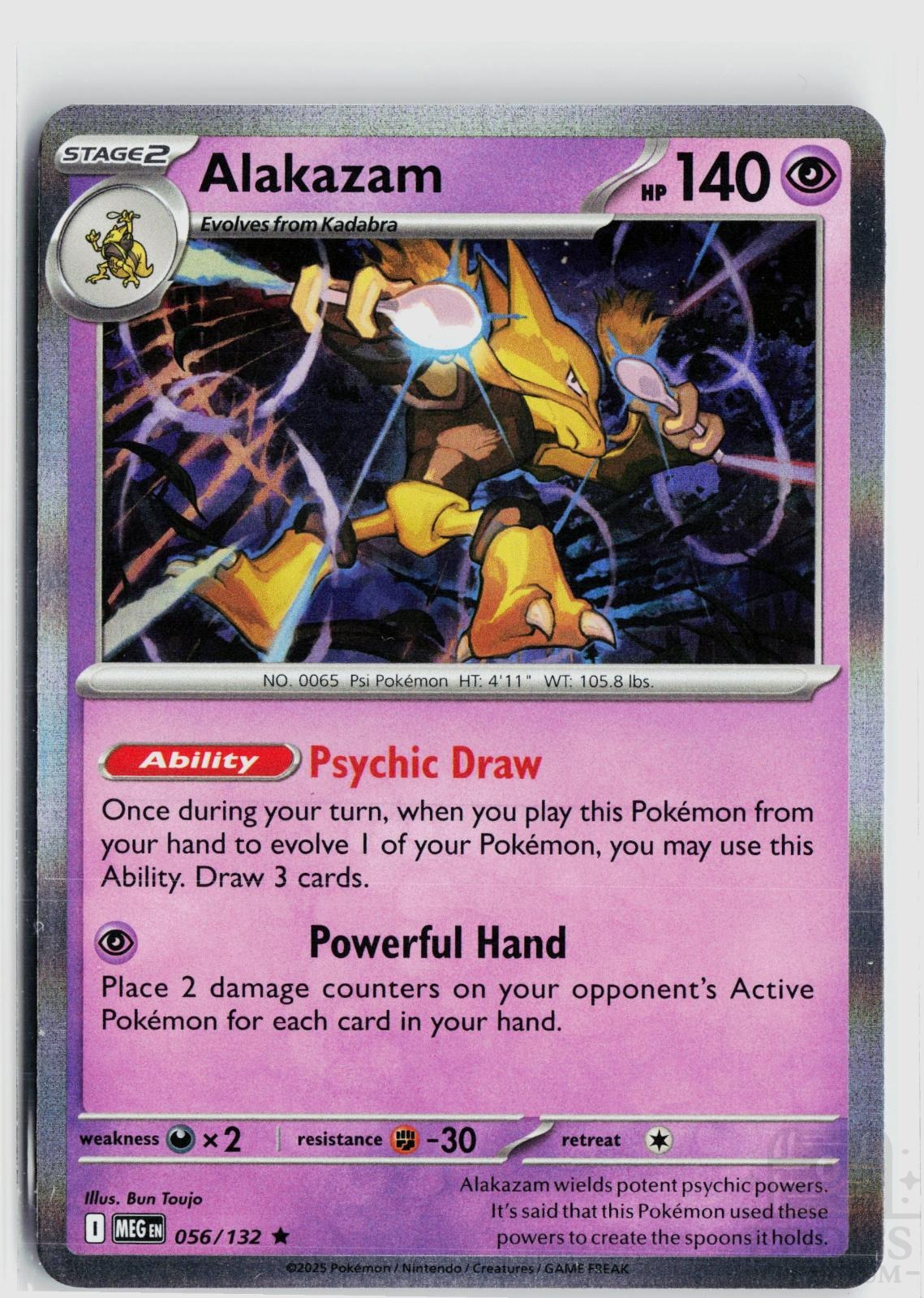 Alakazam 056/132 Mega Evolution Pokemon Holo Rare NM