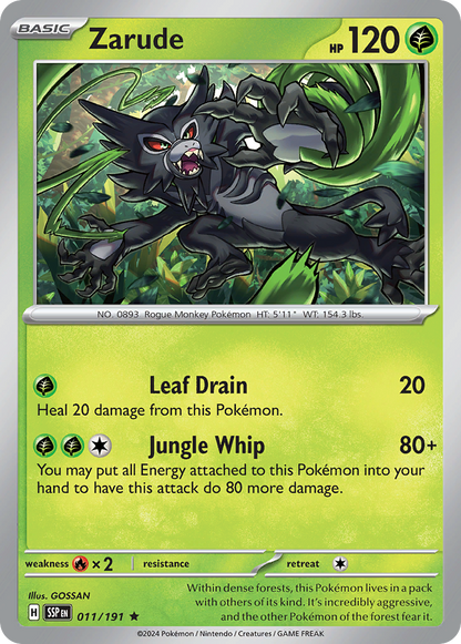Zarude 011/191 Surging Sparks Pokemon Holo Rare NM
