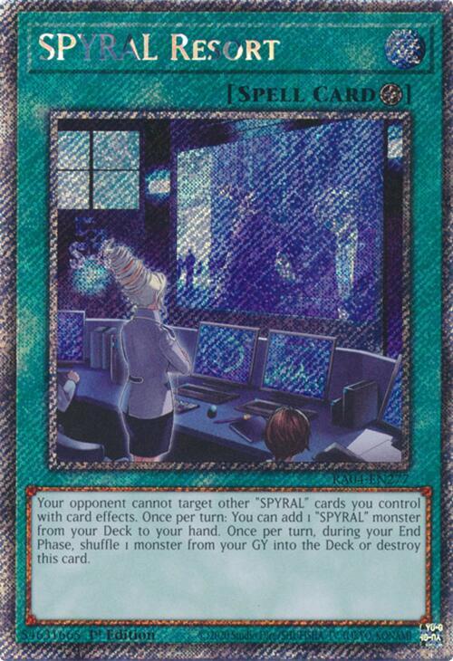 SPYRAL Resort (Platinum Secret Rare) RA04-EN277 Quarter Century Stampede Yu-Gi-Oh 1st Edition NM