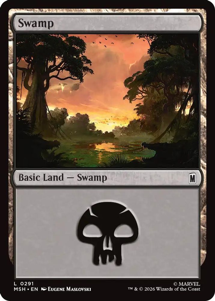 Swamp (0291) 291 Marvel Super Heroes Magic: The Gathering Foil